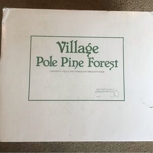 Dept 56 Village Pine Forest Set of 4 Trees Figurine Cold Cast Porcelain in Box